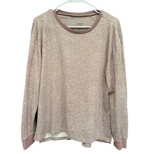 Born‎ Long Sleeve Casual Top Heathered Knit Relaxed Fit Mauve Size M